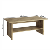Masuta de cafea DTD stejar navarra Dorsi 120x60x49.8 cm
