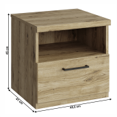 Noptiera DTD stejar navarra Dorsi 45.2x41x45 cm 