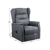Fotoliu de relaxare pozitionabil gri Douro 78x90-162x86-108 cm