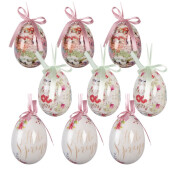 Set 9 oua decorative Paste plastic multicolor Ø 5x8 cm