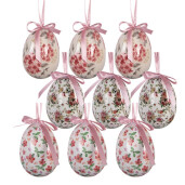 Set 9 oua decorative Paste decor floral multicolor Ø 5x8 cm