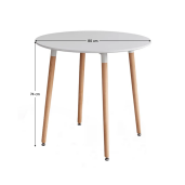 Masa dining MDF alb lemn fag Elcan 80x75 cm