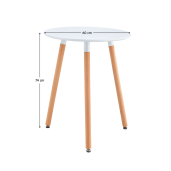 Masa dining MDF alb lemn fag Elcan 60x74 cm
