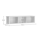 Raft suspendat PAL alb Erodin 125.4x29.5x30.4 cm 