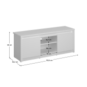 Comoda TV PAL alb Erodin 125.4x36.2x50 cm 