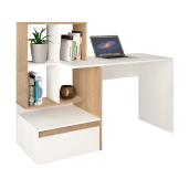 Birou DTD alba stejar sonoma Eross 145x51,6x111,5 cm