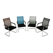 Scaun sedinta negru argintiu Esin 55x64x93 cm
