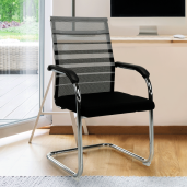 Scaun conferinta argintiu negru Esin 55x64x93 cm