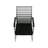 Scaun conferinta argintiu negru Esin 55x64x93 cm