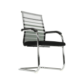 Scaun conferinta argintiu negru Esin 55x64x93 cm