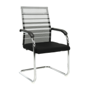 Scaun conferinta argintiu negru Esin 55x64x93 cm