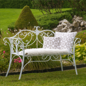 Banca gradina metal alb Etelia 131x48x86 cm