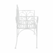 Banca de gradina din fier alb ETELIA 131x49x89 cm