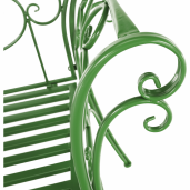 Banca de gradina din fier verde ETELIA 131x49x89 cm