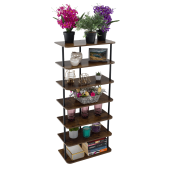 Raft pardoseala negru lemn rustic Etuda 46x24x102,5 cm