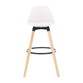 Scaun bar piele ecologica alba picioare fag Evans 38x45x91 cm 