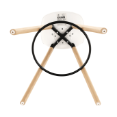 Scaun bar piele ecologica alba picioare fag Evans 38x45x91 cm 