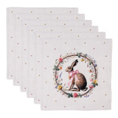 Set 6 servetele masa Paste bumbac multicolor (6) 40x40 cm