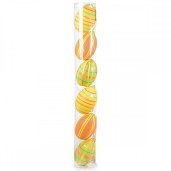 Set 6 oua decorative plastic suspendabile galben portocaliu verde 5 cm x 8 h