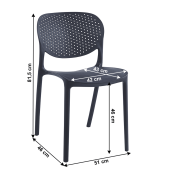 Scaun plastic negru Fedra 46x53x81.5 cm 
