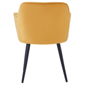 Fotoliu de design catifea galbena metal negru Fedris 61.5x59,5x80 cm