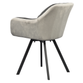 Fotoliu catifea gri metal negru pivotant Fler 57x58x81 cm