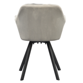 Fotoliu catifea gri metal negru pivotant Fler 57x58x81 cm