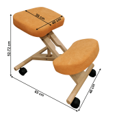 Scaun birou ergonomic tapiterie portocalie picioare fag Flonet 46x65x72 cm