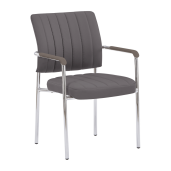 Scaun birou gri-brun taupe piele ecologica crom Florin 63x56x83 cm 