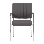 Scaun birou gri-brun taupe piele ecologica crom Florin 63x56x83 cm 