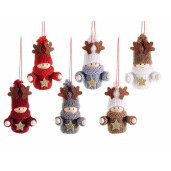 Set 6 ornamente brad Copilasi 4x7 cm