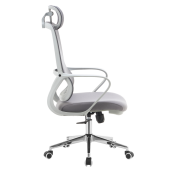 Scaun birou textil plasa gri crom Foster  60x63x120-128 cm