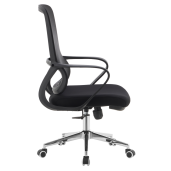 Scaun birou textil plasa neagra crom Foster 60x63x98-108 cm