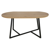 Masuta MDF stejar metal negru Fremont 100x50x47 cm