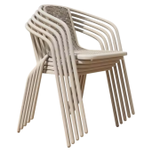 Scaun de gradina stivuibil, champagne otel/plastic, Freny 52x57x72 cm