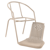 Scaun de gradina stivuibil, champagne otel/plastic, Freny 52x57x72 cm