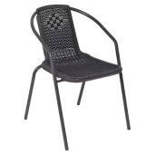 Scaun de gradina stivuibil, negru, otel/plastic, Freny 52x57x72 cm 