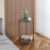 Masuta MDF metal gri negru Gajar 42x42x61 cm
