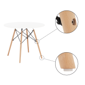 Masa dining mdf alb lemn natur Gamin 90x74cm