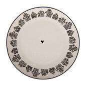 Farfurie Casuta Turta Dulce portelan bej negru Ø 20x2 cm