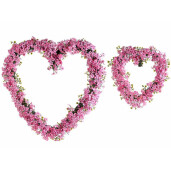 Set 2 coronite decorate cu flori roz 38x39 cm, 21x23 cm