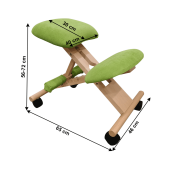 Scaun birou ergonomic textil verde picioare fag Groco 46x65x72 cm