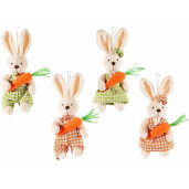 Set 4 figurine Iepurasi Paste textil multicolor 8x5x21 cm