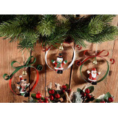 Set 6 ornamente brad Craciun metal multicolor 12.5x3x11 cm