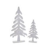 Set 2 brazi Craciun alb argintiu 28x5x56.5 cm, 17.5x4.5x36 cm