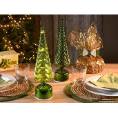 Brad Craciun sticla verde cu led Ø 10 cm x 37,5 H