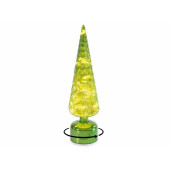 Brad Craciun sticla verde cu led Ø 10 cm x 37,5 H