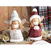 Set 2 figurine Ingeri polirasina textil multicolor 16x8x23 cm