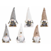 Set 3 figurine Mos Craciun, 3 Craciunite textil multicolor cm 7,5x8x17 H