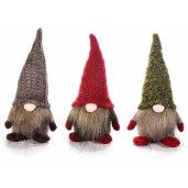 Set 3 figurine Mos Craciun textil multicolor cm 8,5x9x18 H